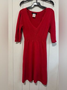 J.F.W. Red V-Neck Knit Dress